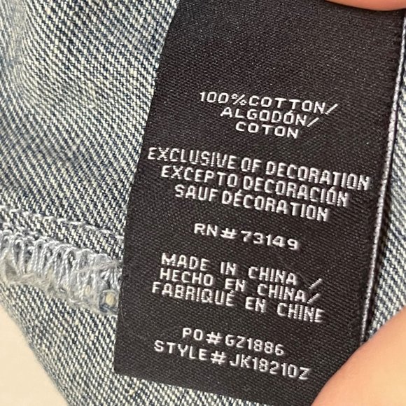 Boom Boom Jeans Women's Small Los Angeles Denim Jacket Tiger Embroidered/Patch - Picture 6 of 7